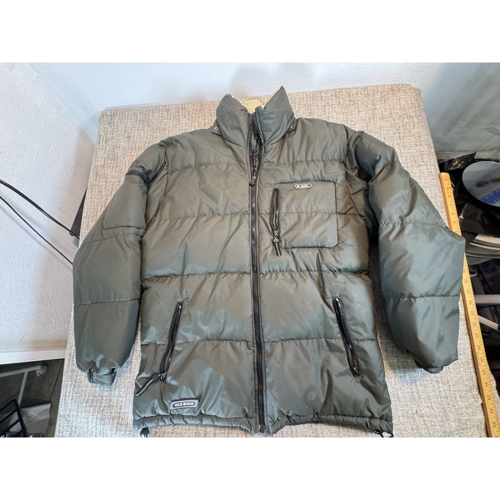 Gray‎ Xin Tin Song Pelle Pelle Quilted Puffer Jacket Full Zip Green XL See Pics